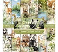 DiiWmme 24 hojas de papel vintage de animales para álbumes de recortes, papel de manualidades de 6 x 6 pulgadas para álbumes de recortes, tarjetas, decoupage, diario de bricolaje y álbumes de fotos