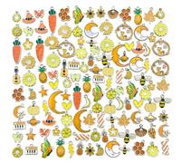 DiiWmme Juego de 100 dijes de metal con pintura esmaltada para hacer joyas, pulseras, collares, aretes y llaveros (estilos al azar), perfectos para regalos de vacaciones y manualidades, Multiple sizes
