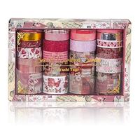 DiiWmme Juego de 24 rollos de cinta washi - Cinta decorativa con patrones retro y básicos para diarios de viñetas, planificadores, álbumes de recortes, artes y manualidades, suministros de envoltura