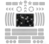 DiiWmme Kit de 42 calcomanías reflectantes, cinta reflectante de seguridad impermeable de alta intensidad para visibilidad nocturna, reflectores adhesivos para bicicleta, casco de bicicleta, coche