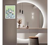 Dijateman 120cm Asimétrico Espejo Inteligente Decorativos, 130cm Semicircular Antivaho Espejo de Baño de Pared, 3 Color Retroiluminado Regulable, Sin Marco(Left Cut,110x70cm)