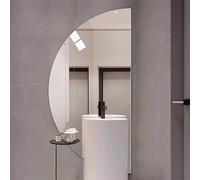 Dijateman Media Luna Espejo de Maquillaje con Luz LED, Inteligente Antivaho Espejo de Baño de Pared, Regulable 3 Luces de Color, Retroiluminado, Sin Marco(Right Cut,60 * 120cm)