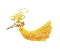 Dije con calabaza de cobre y borla anudada china, amuleto decorativo para el hogar, coche, símbolo de Feng Shui, decoración colgante de coche