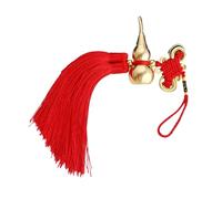 Dije con calabaza de cobre y borla anudada china, amuleto decorativo para el hogar, coche, símbolo de Feng Shui, decoración colgante de coche