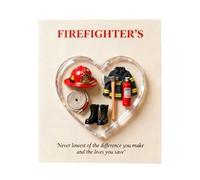 Dije de agradecimiento al bombero - Mini recuerdo decorativo acrílico de 8x4,5 cm, de celebración de, de bolsillo fácil de transportar | Regalo para familiares amigos cumpleaños D