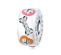 Dije de broche de posicionamiento de hueso con estampado de pata epoxi, accesorio de pulsera de plata esterlina 925, collar de pulsera Pandora compatible con, regalo para mujeres