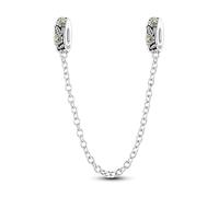 Dije de cadena de seguridad con tapón de silicona Daisy, dije para pulsera, collar de pulsera Pandora compatible con