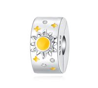 Dije de cierre de estrella y luna, accesorio de pulsera de plata esterlina 925, collar de pulsera Pandora compatible con, regalo para mujeres