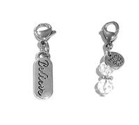 Dije de clip, construye tu propia pulsera, bolso, bolso, mensaje, inspirador, llavero, tirador de cremallera, joyería, Acero inoxidable