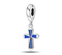 Dije de cruz, accesorio de pulsera con dijes de plata esterlina 925, collar de pulsera Pandora compatible con, regalo para mujeres