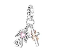Dije de cruz de ángel, accesorio de pulsera con dijes de plata esterlina 925, collar de pulsera Pandora compatible con, regalo para mujeres
