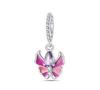 Dije de mariposa con cinta, accesorio de pulsera con dijes de plata esterlina 925, collar de pulsera Pandora compatible con, regalo para mujeres