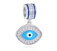 Dije de Ojo Malvado de Plata de Ley 925 con símbolo de ángel, Dije de Halloween, Dije de Navidad para Pulsera Pandora, Plata esterlina