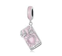 Dije de plata de ley 925 con diseño de cartas del tarot para pulseras y collares Pandora, Zirconia cúbica, Circonita cúbica sintética
