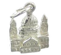 Dije de plata de ley 925 con forma de catedral de San Pablo, tamaño 1, pequeños dijes de catedral