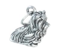 Dije de plata esterlina para perro Yorkshire Terrier .925 x 1 Dijes para perros Yorkie