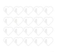 Dijes acrílicos para copas de vino, paquete de 20 marcadores de bebidas de cóctel en blanco para fiestas, bodas, baby showers, etiquetas de nombre para tazas y vasos, corazón hexagonal redondo