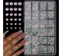 Dijes artísticos de resina para uñas con diseños de corazón cuadrado y lágrima para manicura creativa, conjunto de decoraciones de uñas de resina