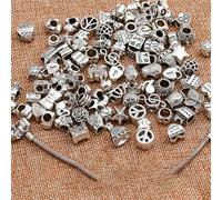 Dijes de aleación de color plata mezclados, cuentas compatibles con pulseras y collares para mujeres. Más de 1000 estilos por -mix 15 piezas