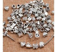 Dijes de aleación de color plata mezclados, cuentas compatibles con pulseras y collares para mujeres. Más de 1000 estilos por -mix 5 piezas