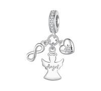 Dijes de ángel guardián del amor de plata esterlina 925 para mujer, cuentas colgantes para pulseras y collares europeos