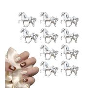 Dijes De Diseño De Uñas | 10 Piezas Forma de Caballo Decoración Para Móvil - Lindos Cristales De Uñas,Para Artistas Novias Fiestas Eventos Especiales Principiantes Amantes De La Belleza Estudiantes Mu
