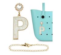 Dijes de letras de nácar imitando para bolsa de Bogg, accesorios multiusos para decoración de bolsas de playa, Acero aleado, No es una piedra preciosa