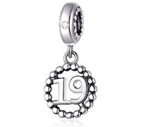 Dijes de plata de ley 925 con números 16, 17, 18, 19, 20, 21, 22, 24, 25, 26, 30, 32, 33, 35, 37, 40, 49, 50, 60, 69, 77, 80, 88, 99 para pulseras y collares Pandora, colgante colgante para cumpleaños