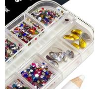 Dijes de uñas 3D, gemas de manicura coloridas, herramientas de belleza de larga duración, accesorios decorativos para uñas, kit de práctica de salón para niñas, mujeres, adolescentes, madres,