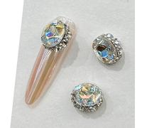 Dijes de uñas con diamantes de imitación con purpurina y gotas de agua, para decoración artística, tachuelas de metal para arte