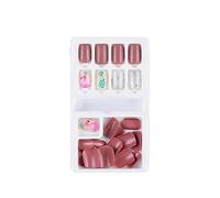 dijiusidy 1 Juego de Pegamento para uñas, limas de Punta de Longitud Media, Estilo Cuadrado, calcomanías artísticas, Herramienta de Belleza Artificial, Kit de manicura DIY, Tipo23, F635