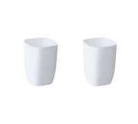 dijiusidy 2 Juegos de Cubo de Basura de 10L para baño, Cubo de Basura portátil, Cubos de Basura de Papel, Cubo de Basura Moderno Reutilizable para Sala de Estar, Blanco, Blanco 2Conjunto