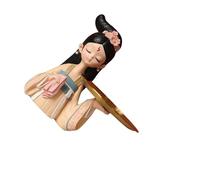 dijiusidy Caja de artesanía única, contenedor para aretes y teléfono, bandeja de almacenamiento con diseño niña china, soporte para figuras escritorio.