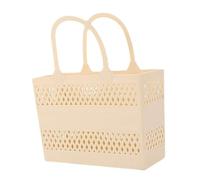 dijiusidy Elegante organizador de ducha con asas. Cesta de almacenamiento gran capacidad para el hogar y el baño. Esta cesta no es un práctico artículo para hogar, Beige, 29x12x20cm