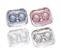 dijiusidy Estuches para lentes de contacto de 4 piezas Caja de almacenamiento a prueba de fugas para lentes con pinzas Contenedor Accesorios de protección Viajes al aire libre