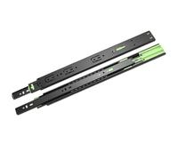 dijiusidy Guías para cajones con rodamientos de Bolas Dobles, riel de Acero para armarios Oficina y guardarropas, rieles Acero Resistentes con amortiguadores metálicos, Negro 40CM