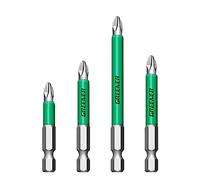 dijiusidy Juego de brocas de destornillador GREENER con mango hexagonal, brocas de destornillador de extracción antideslizantes, extractor de herramientas Manual portátil, 50/65/70/90mm 4PCS