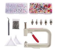 dijiusidy Máquina perforadora manual de remaches de cuentas on múltiples cabezales tornillo, kit máquina engarce perlas, clavos, remaches y pernos prisioneros para, #18