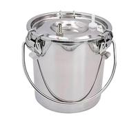 dijiusidy Ordeñadora eléctrica portátil, cubo de leche, kit de ordeñadora, cubo acero inoxidable, fácil limpiar, eficiente, profesional, contenedor leche oveja, Plata, 3 litros