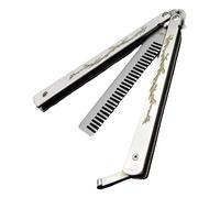dijiusidy Peine de entrenamiento Belleza Herramientas de estilismo inoxidable Cepillo de pelo plegable Mujeres Principiantes Profesionales Tienda Accesorio de peinado, Plata
