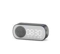 dijiusidy Pequeño Altavoz Bluetooth portátil Compacto y Reloj Despertador con Espejo, combinación Elegante para Dormitorio u Oficina Z7 [Negro frío]