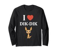 Dik-Diks Animales Divertido Minimalista i Love Dik-Dik Manga Larga
