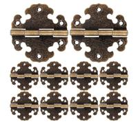DIKACA 10 Unidades Bisagras de Cobre Vintage para Armarios y Muebles de Madera, Acabado Bronce Antiguo, Bisagras Decorativas para Cajas de Joyería y Cofres, Herrajes Resistentes para
