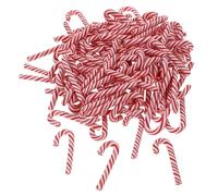 DIKACA 100 Piezas Bastones de Miniatura DIY para Manualidades Adornos Navideños con Diseño de Rayas Rojas y Blancas Accesorios Ligeros para Joyería y Decoración Festiva