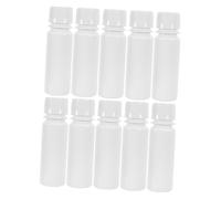 DIKACA 12 Piezas Botellas de Plástico para Muestras de 60 Ml, Frascos de Almacenamiento de Reactivos con Tapa de Rosca Blanca, Juego de 12 Unidades, Botellas de Viaje y Medicamentos a