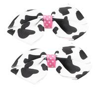DIKACA 2 Clips de Pelo Lazo de Vaca para Niñas, Accesorios de Tela Adorables y Seguros, Perfectos para Eventos Formales y Casuales