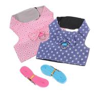 DIKACA 2 Juegos Arnés para Conejo Pequeño Chaleco Ajustable con Correa de Tirón Diseño Adorable para Paseo y Entrenamiento de Mascotas