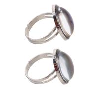 DIKACA 2 Piezas Anillos Vintage Ajustables para Mujer con Piedra Oval Sensible Temperatura que Cambia de Color Joyería Apilable para Ocasiones Festivas y Reuniones