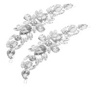 DIKACA 2 piezas Apliques de Pedrería para Zapatos de Boda Adornos con Cristales Brillantes Decoración Elegante para Vestidos Nupciales y Cinturones de Blancas