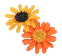 DIKACA 2 Piezas Broche de Esmalte con Diseño de Girasol de Amarillo y Naranja Pin para Solapas con Cierre Seguro Accesorio Vintage para Chaquetas Bolsas y Vestidos